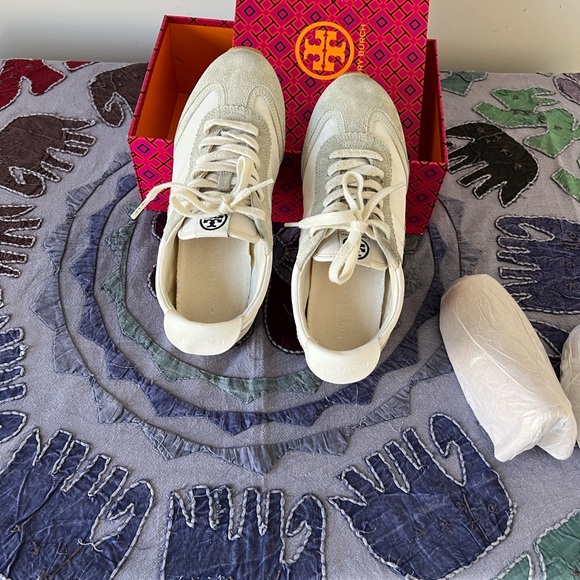 Tory Burch White and Gray Sneakers - Picture 4 of 7